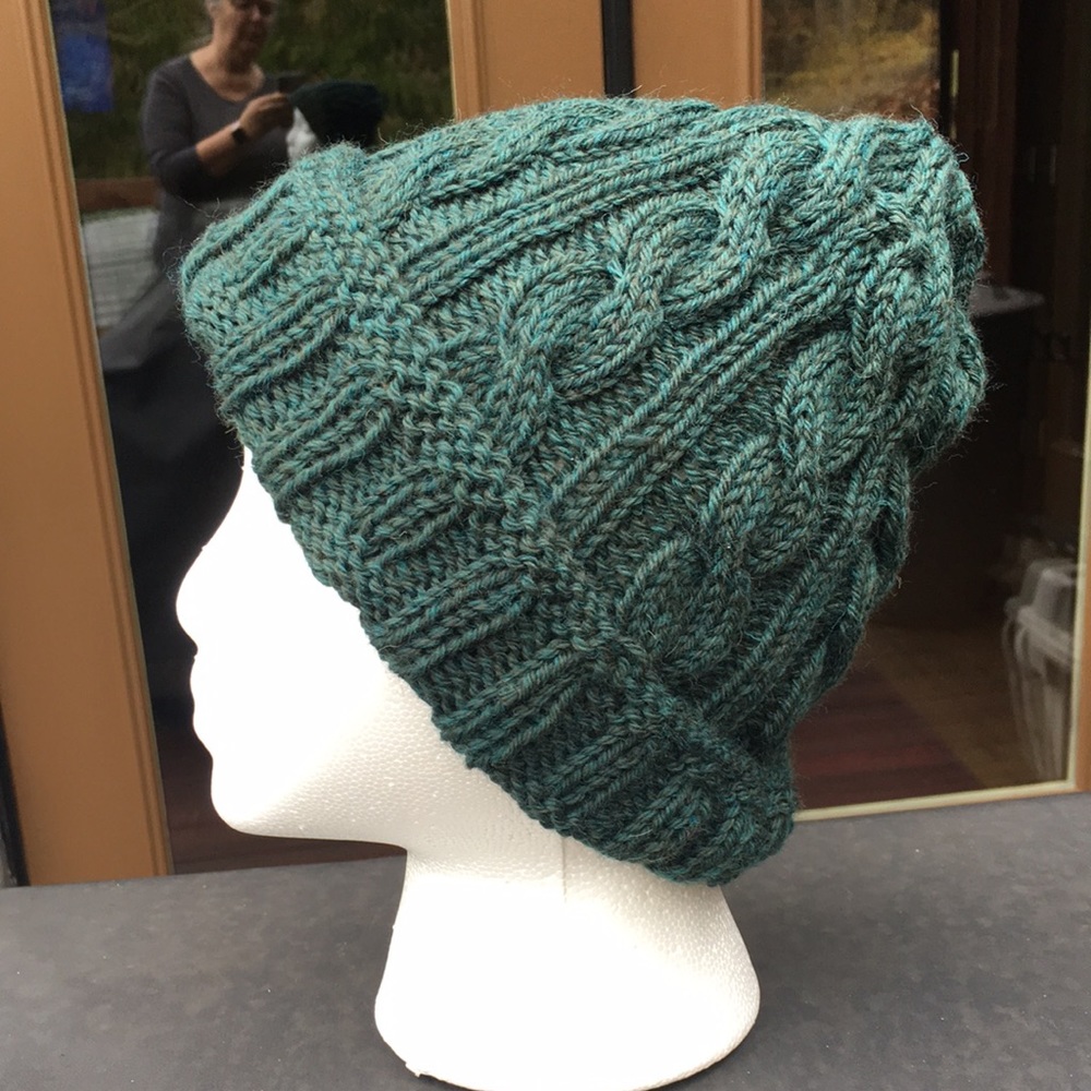 Hand Knit Cabled Beanie/Hat